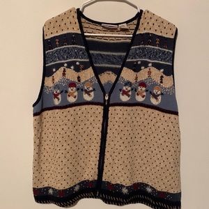 North Crest Vintage Women’s Ramie/Cotton Knit  Winter Vest